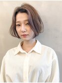 大人ボブ×暗めカラー
