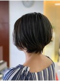 ショートカット/丸みショートボブ/白髪染め/小顔/40代50代60代/