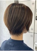 30代40代大人女性/前髪ありショートボブ/ショートヘア/髪質改善