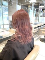 アース 東戸塚店(HAIR & MAKE EARTH) 20代30代ソフトウルフ肩ラインダブルカラーピンクカラー