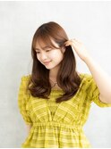 レイヤーカット顔周り×ブリーチ無し透明感ナチュラルベージュ