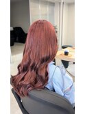 透明感ピンクレッド×ロングレイヤー