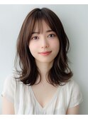 軽やかで動きのあるセミロングレイヤースタイル