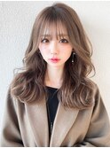 大人可愛い小顔前髪顔まわりカットシースルーバングふんわり髪型