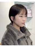 くびれヘア/アプリコットオレンジ/レイヤー/ショートボブ/韓国