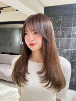 レビジュヘアー(LEVIJU HAIR)&nbsp;デザインカラー/レイヤーカット/ウェットヘア/オリーブベージュ