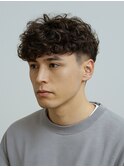 Haleブルーブラックニュアンスパーマスパイキーショートバーバー