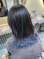 テトラ バイ ネオリーブ 横浜西口店(tetra by neolive)&nbsp;裾カラーデザインカラーブルーレイヤーカット横浜N