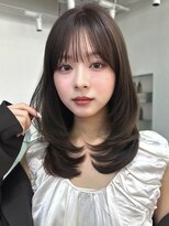ノイ 銀座(noi)&nbsp;顔周りレイヤーカットくびれヘアミルクティーベージュカラー韓国
