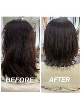 ヘアーアートシフォン 池袋西口店(Hair art chiffon) ダークパープル/ナチュラルショート/白髪ぼかし/縮毛矯正/池袋