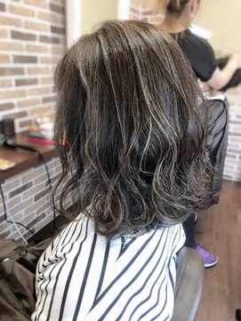 ディアバイストロー 栢山店(Dear by Straw) メッシュカラー◎大人かわいいダークブラウン/透け感/ボブパーマ