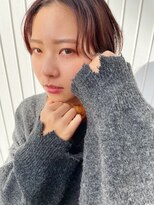 ヘアー アイス カンナ(HAIR ICI Canna) ボルドーカラーのショートヘア