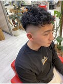スキンフェード×パーマ