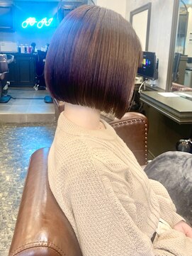 ジョージ(Jo-Ji) ぱっつんボブ 顎ラインボブ 肩上ボブ オリーブブラウン