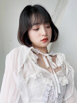 アイティーバイアルバム 松戸店(IT by ALBUM)&nbsp;ワンホンボブダークアッシュ_斜めバンググレージュカラー_89205