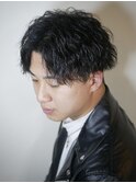 ツイストスパイラルパーマ センターパート 香椎メンズ美容室