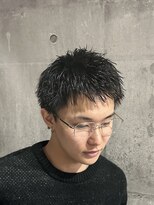 ビカムメンズヘアー 栄店(become men's hair)&nbsp;ダウンバングスパイキーショート短髪メンズカット眉毛髪質改善
