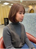 ふんわりグラデーションボブ×ミルキーベージュ