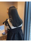 地毛風カラー透明感オリーブ×ツヤ髪髪質改善ストレートヘア