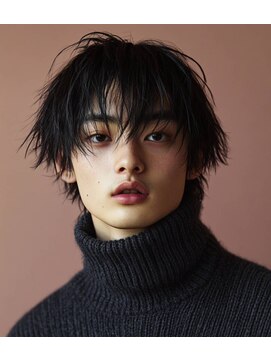 エヌプラスリタ 近鉄八尾(N+lita) 韓国マッシュ スペインカール スパイキーショートブルーブラック