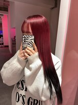 ダズリングディア(Dazzling Deer)&nbsp;チェリーレッド/裾カラー/デザインカラー/ストレート/ロング