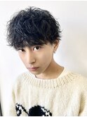MEN’S HAIR/ブルーブラック/フェザーパーマ/渋谷ア