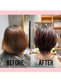 ピンクが素敵なショートスタイル