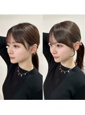 横顔が綺麗に見える 顔まわりレイヤーカット