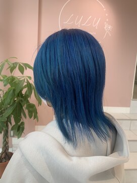 ルルバイアズール 草加店(LULU by azule) ダブルカラー，ネイビー，ネイビーブルー【草加】