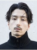 ルーズパーマセンターパートシャドウパーマ波巻きパーマ
