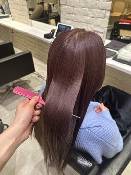 フリーラ 表参道(freera) ピンクブラウン艶髪髪質改善トリートメントロングヘアブルベ