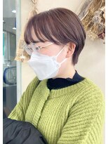 ソソ(soso)&nbsp;【soso 伊勢田】丸みショート×ピンクブラウン【横浜/ブリーチ】