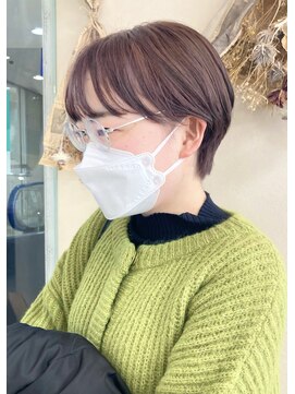 ソソ(soso) 【soso 伊勢田】丸みショート×ピンクブラウン【横浜/ブリーチ】