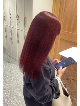 フィゼル あべのルシアス店(Aujua fizelle) ブリーチなしのチェリーレッド