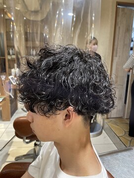 ヘアリゾートエーアイ 新宿西口店(hair resort Ai) メンズ/アッシュブラック/マッシュパーマ/波巻スパイラルパーマ