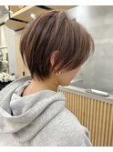 大人可愛い20代30代40代黒髪前下がりショートボブ丸みショート◎