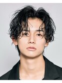 ルーズパーマラフウェーブセンターパート