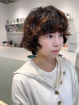 フィット ヒュー 千葉(fit hue) ミルクティーブロンド/ダークブルー/デジタルパーマ/千葉駅