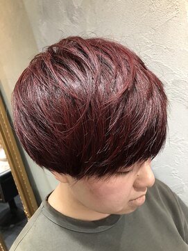 ヘアーシグネチャー(Hair Signature) 鮮やか!コーラルカラーのマッシュこなれボブ