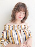 外ハネ透け感ベージュ!