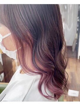 ラミール マツエ(lamiell matsue) インナーカラー/くすみピンク/デザインカラー/ウェーブパーマ