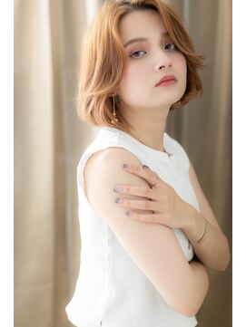 カバーヘア イヴ 戸頭店(COVER HAIR EVE) かきあげ前髪韓国風内巻きワンカールボブTb3戸頭20代30代40代