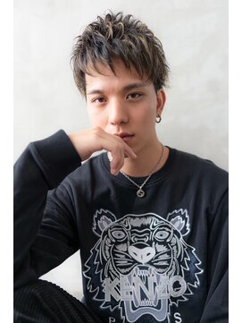 ケアリー 大泉学園(Carelly) ツイストパーマ七三オールバックマッシュウルフスリークショート