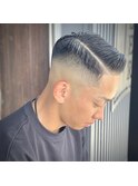 サイドパートアイロンパーマ バーバースタイル
