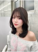 韓国ミディアムレイヤー/ブラウンカラーAujuaカラー上野