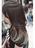 30代40代50代60代インナーカラー白髪ぼかしウルフレイヤーロング