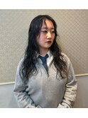 ローレイヤー/ロング/センターパート/オリーブグレージュ