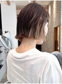 大人ボブカット*切りっぱなしボブ*インナーカラー*30代40代50代
