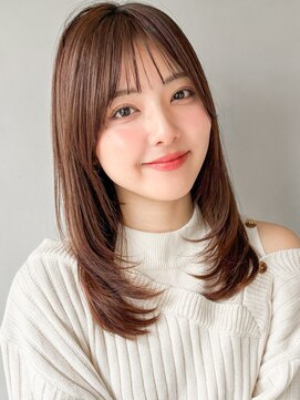 キリ 表参道(kyli) 小顔カット大人可愛い前髪ダークアッシュセミディこなれヘア