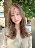 ハイトーンピンクベージュ/ミディアムウェーブ